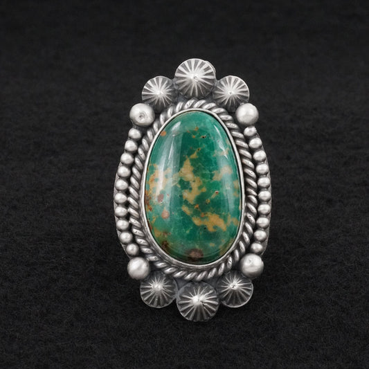 Michael Calladitto Turquoise & Sterling Silver Ring Size 10
