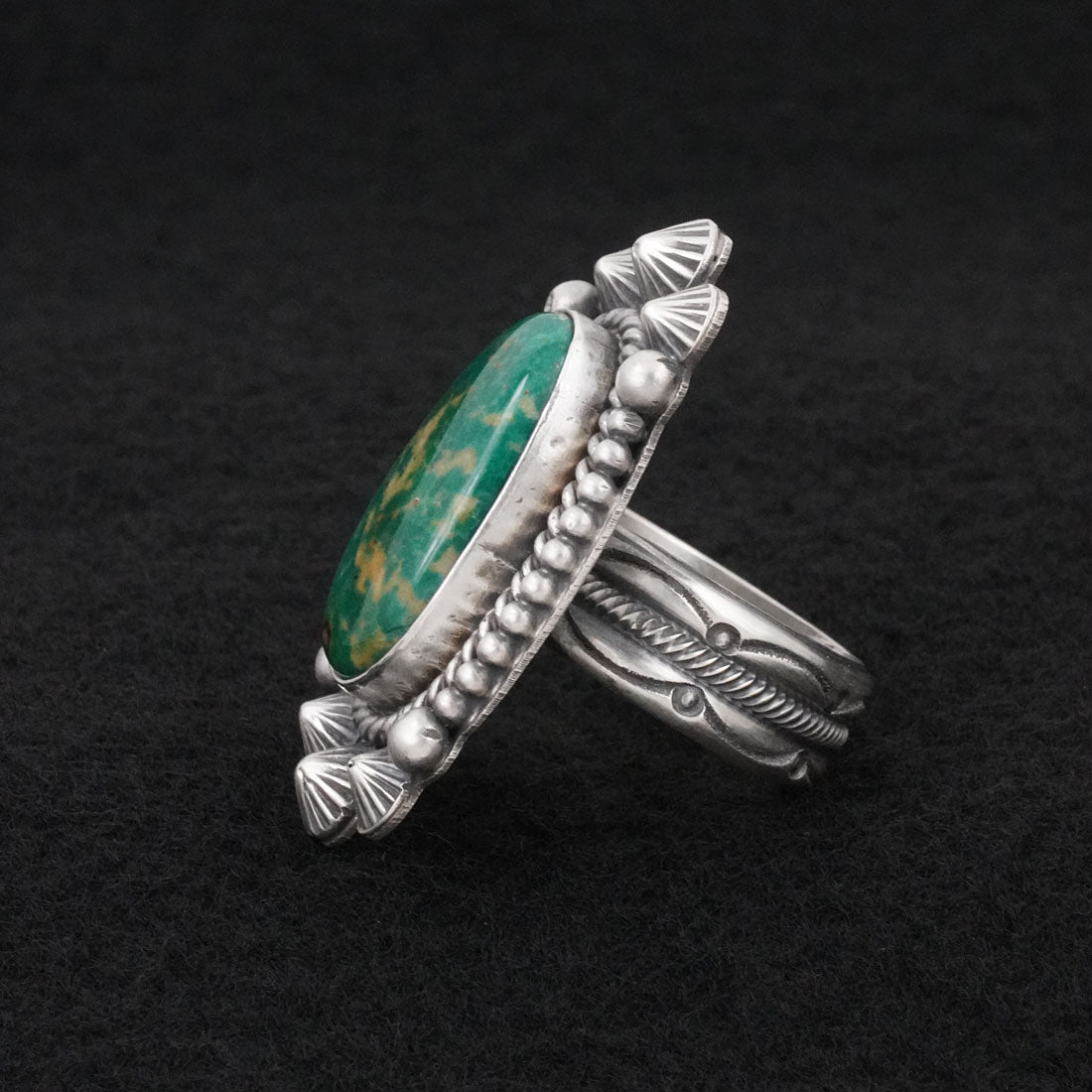 Michael Calladitto Turquoise & Sterling Silver Ring Size 10