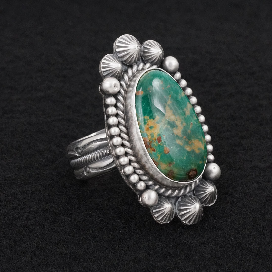 Michael Calladitto Turquoise & Sterling Silver Ring Size 10