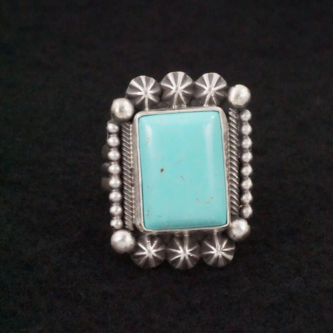 Michael Calladitto Turquoise & Sterling Silver Ring Size 9.5