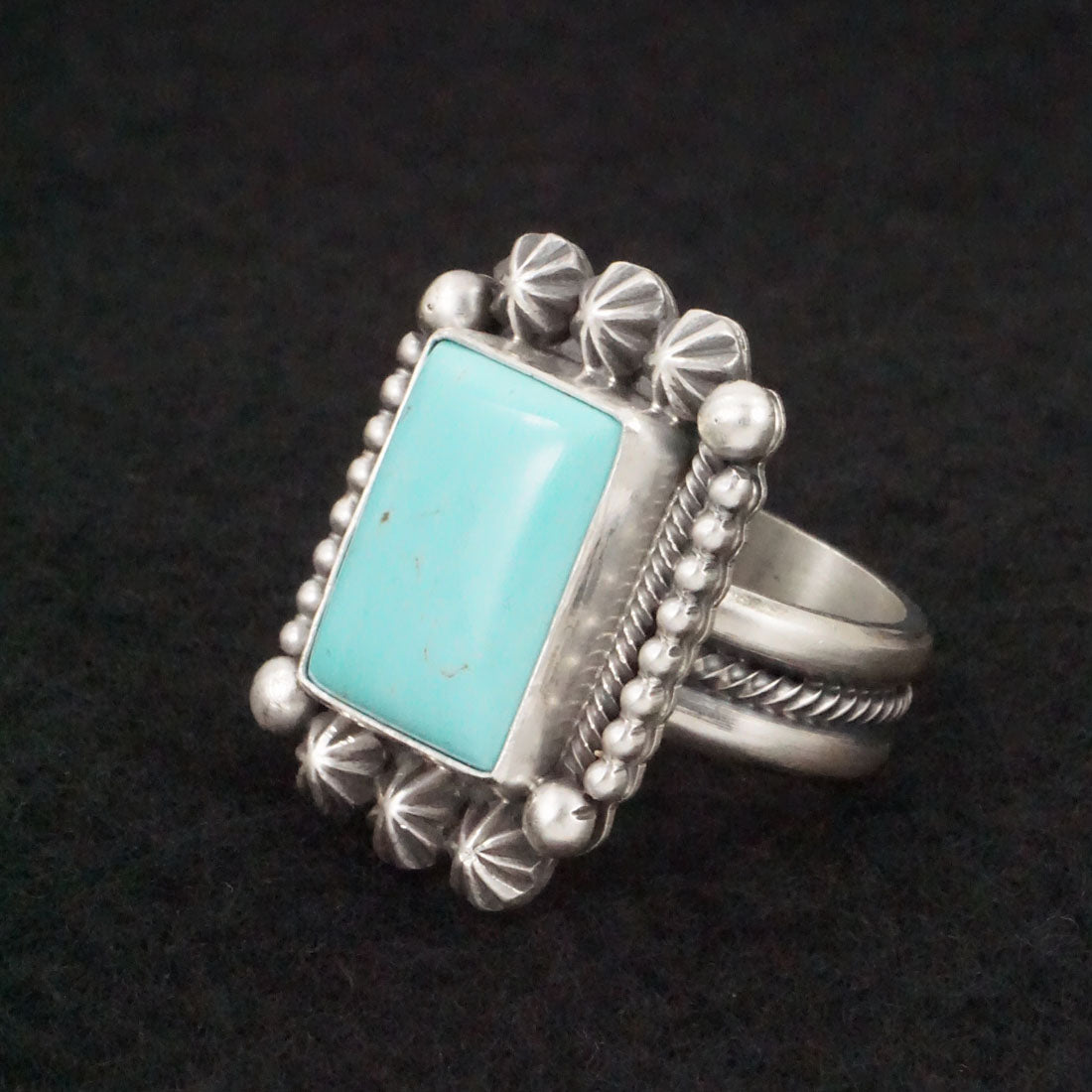 Michael Calladitto Turquoise & Sterling Silver Ring Size 9.5