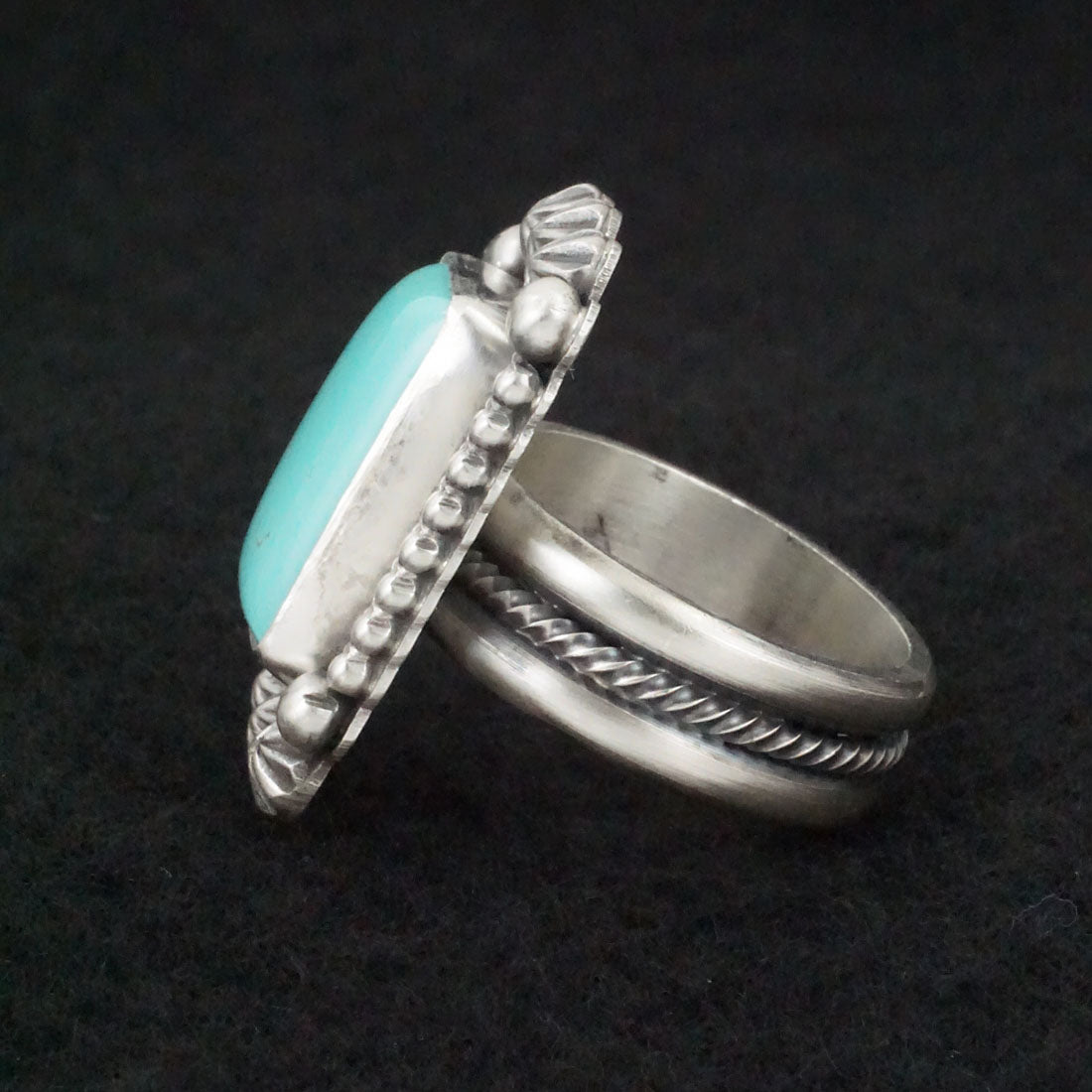 Michael Calladitto Turquoise & Sterling Silver Ring Size 9.5