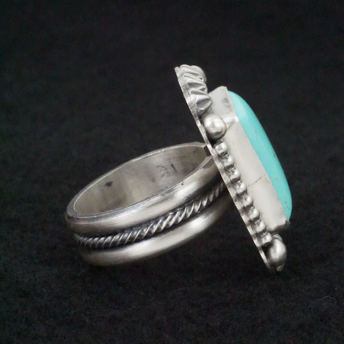 Michael Calladitto Turquoise & Sterling Silver Ring Size 9.5