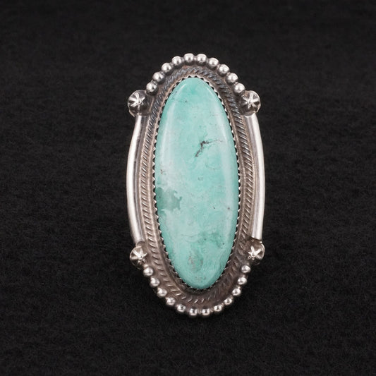 Leslie Nez Turquoise & Sterling Silver Ring Size 9.5