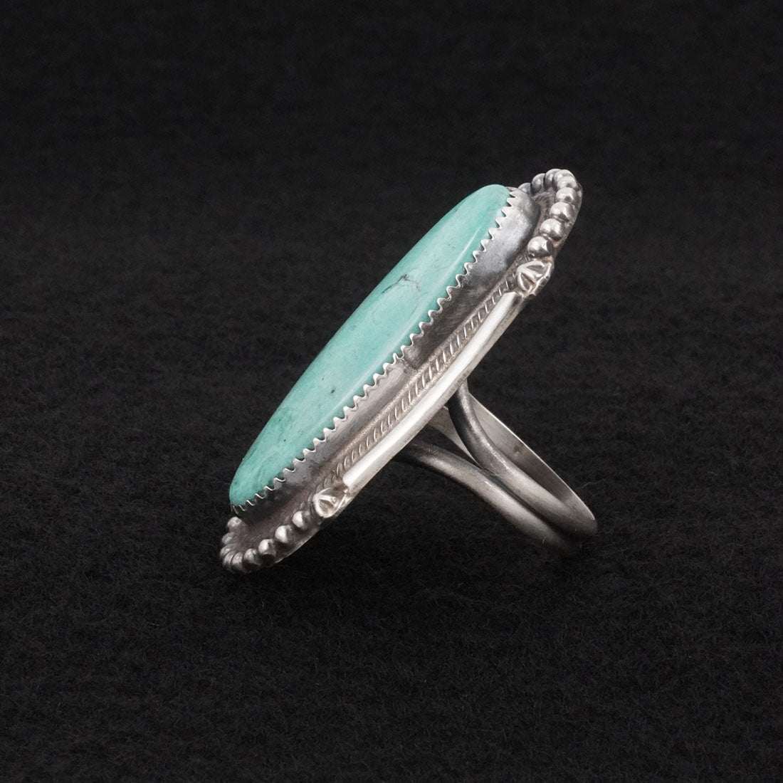 Leslie Nez Turquoise & Sterling Silver Ring Size 9.5