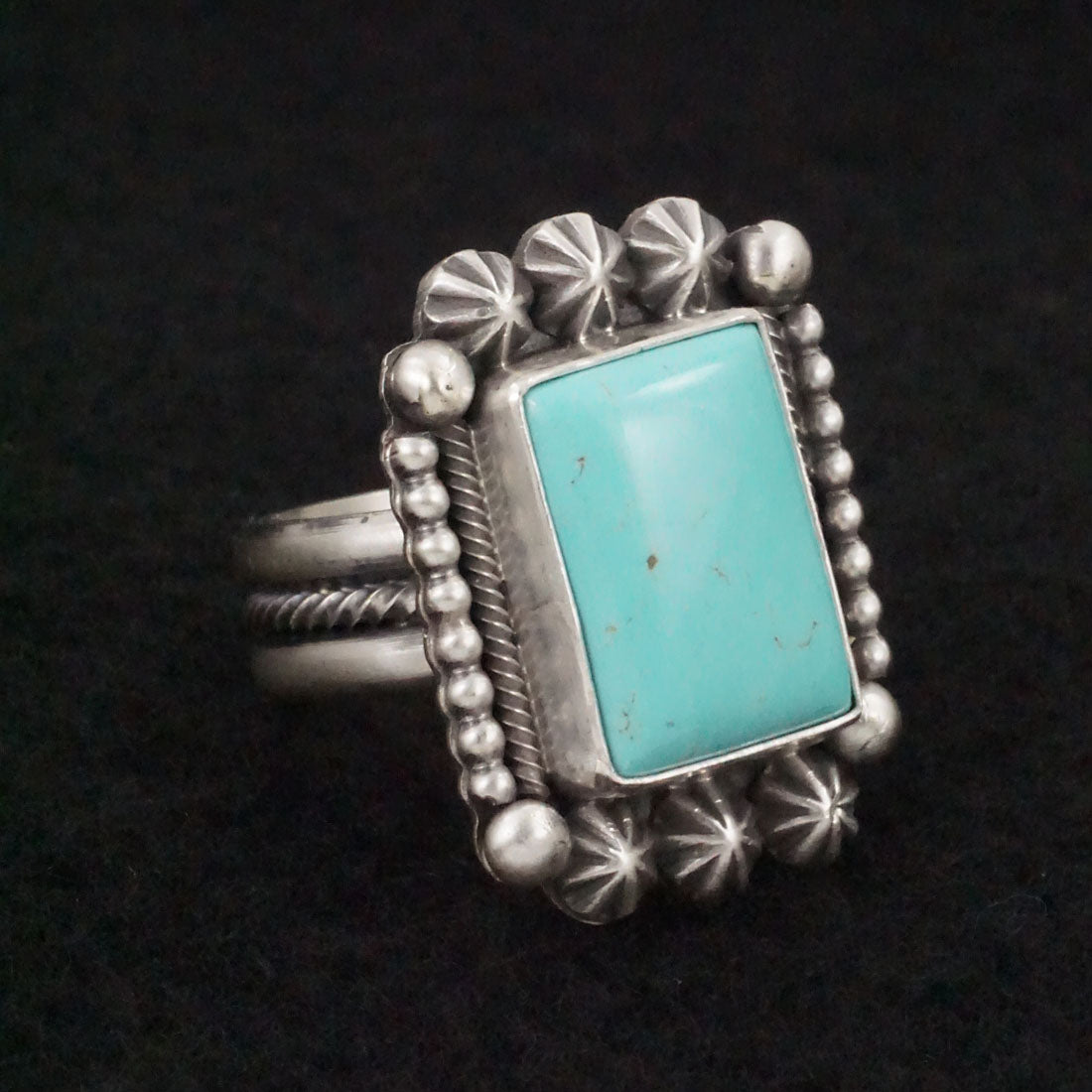 Michael Calladitto Turquoise & Sterling Silver Ring Size 9.5