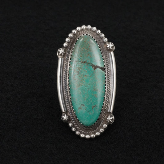 Leslie Nez Turquoise & Sterling Silver Ring Size 9