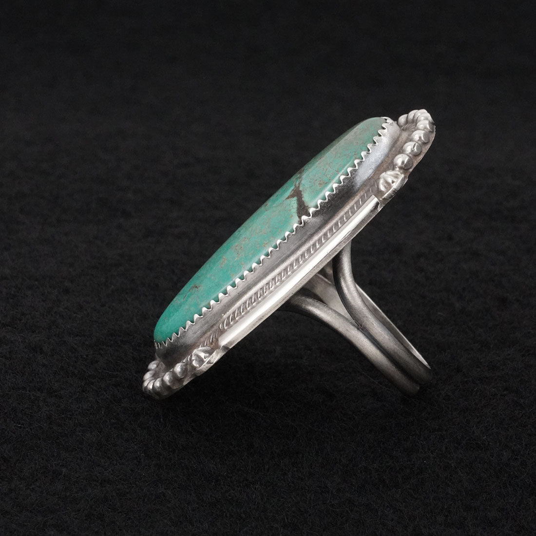 Leslie Nez Turquoise & Sterling Silver Ring Size 9