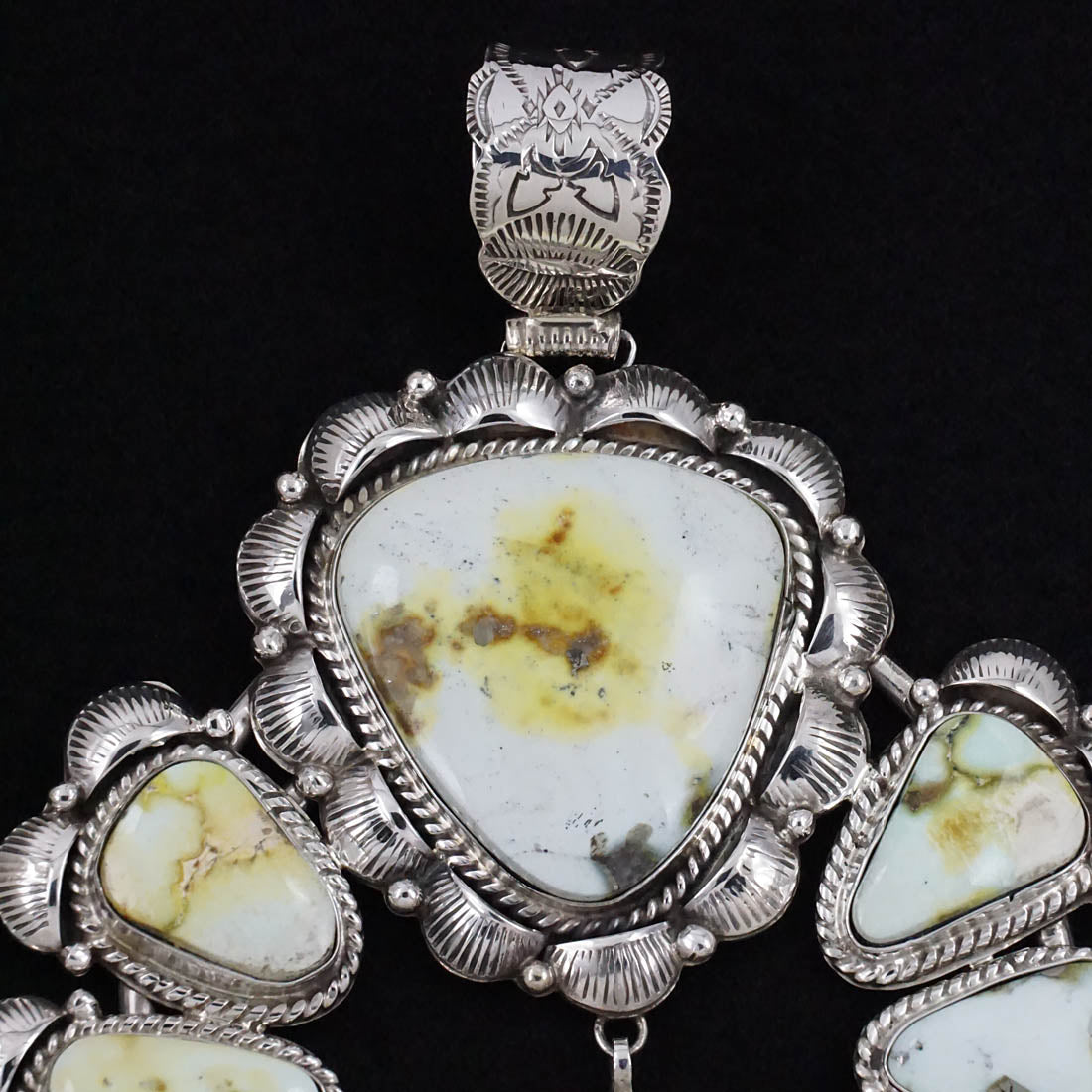 Vernon Johnson Variscite & Sterling Silver Naja Pendant Set