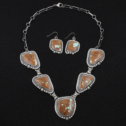 Paul Livingston Turquoise & Sterling Silver Necklace Set
