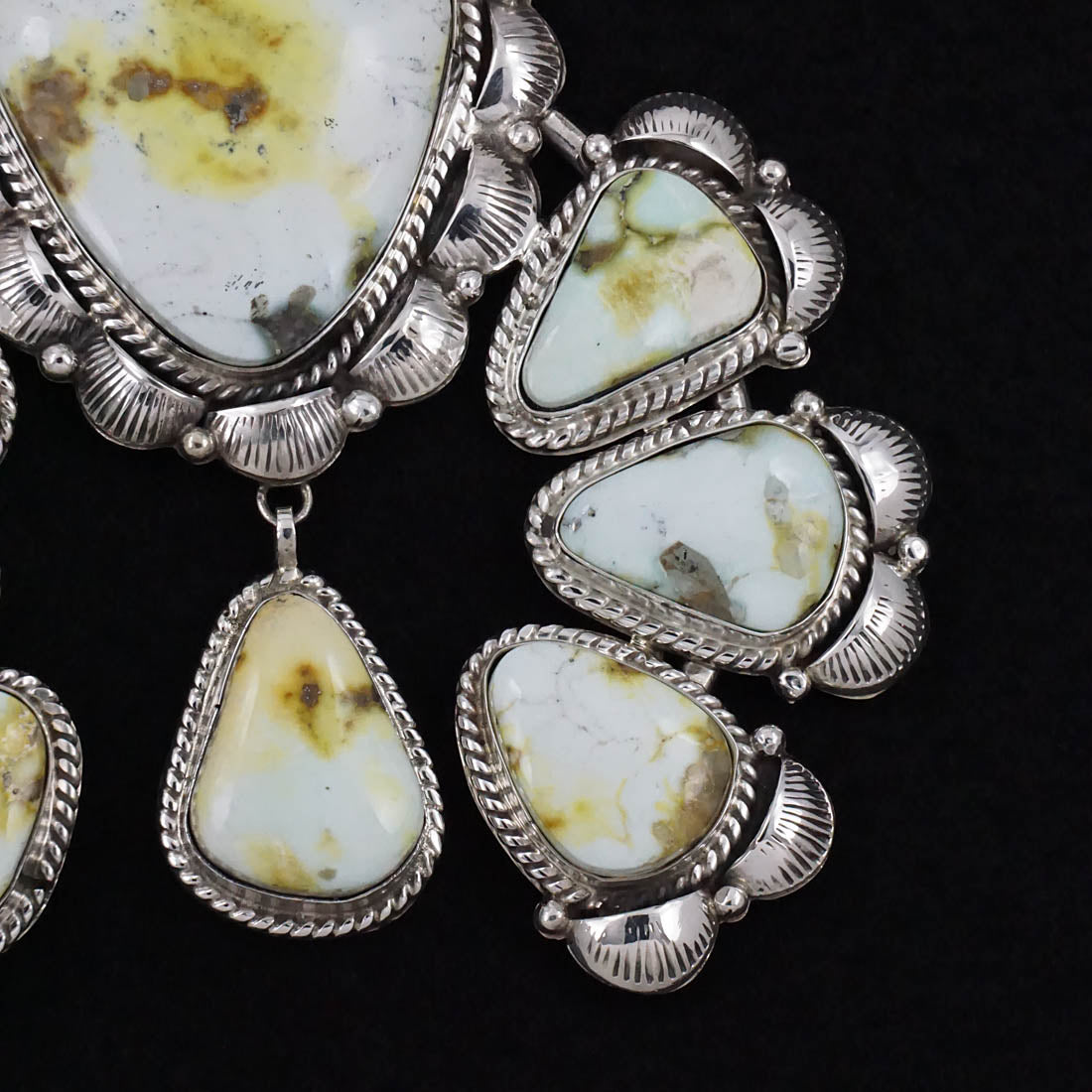 Vernon Johnson Variscite & Sterling Silver Naja Pendant Set