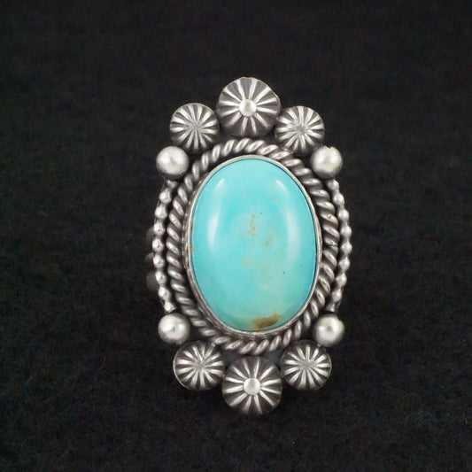 Michael Calladitto Turquoise & Sterling Silver Ring Size 8