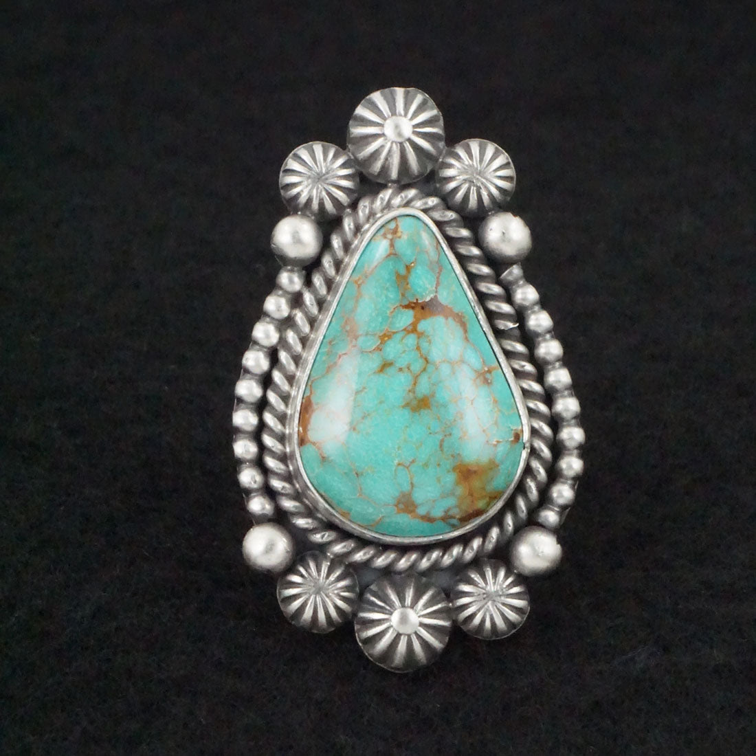 Michael Calladitto Turquoise & Sterling Silver Ring Size 7