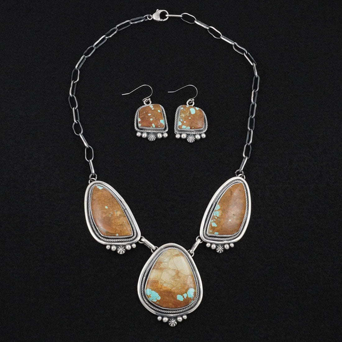 Paul Livingston Turquoise & Sterling Silver Necklace Set