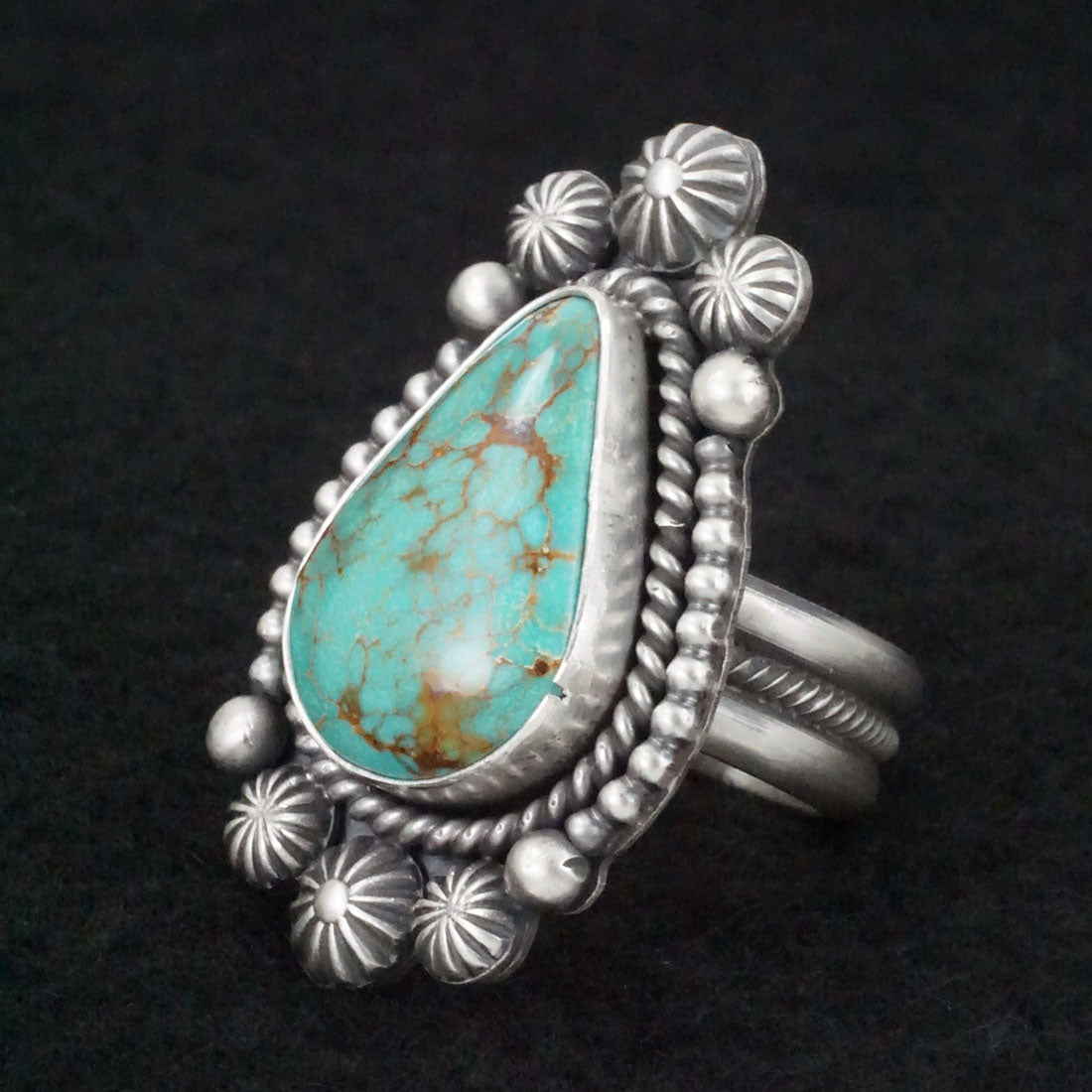 Michael Calladitto Turquoise & Sterling Silver Ring Size 7