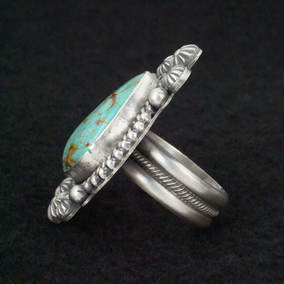 Michael Calladitto Turquoise & Sterling Silver Ring Size 7