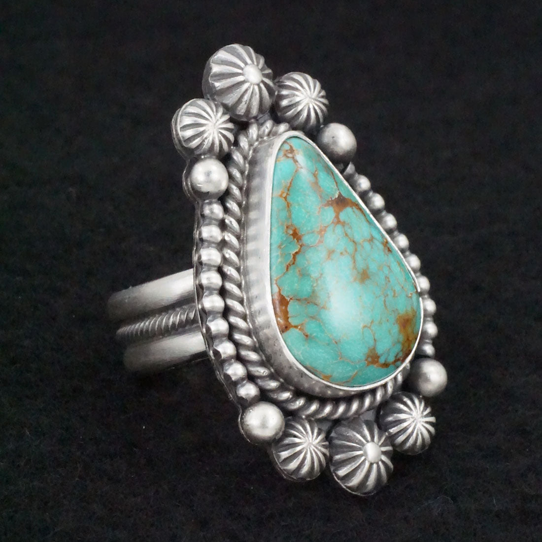 Michael Calladitto Turquoise & Sterling Silver Ring Size 7