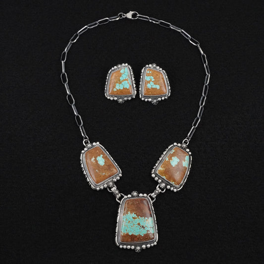 Bob Becenti Turquoise & Sterling Silver Necklace Set