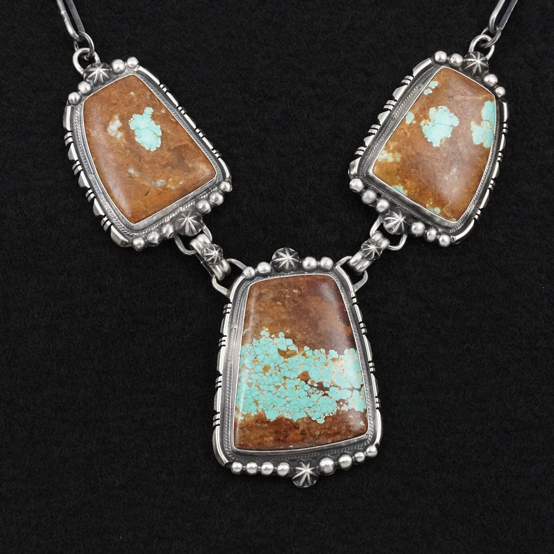 Bob Becenti Turquoise & Sterling Silver Necklace Set
