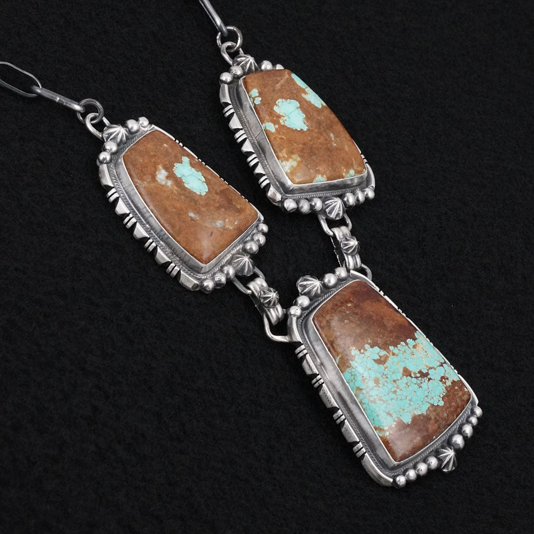 Bob Becenti Turquoise & Sterling Silver Necklace Set