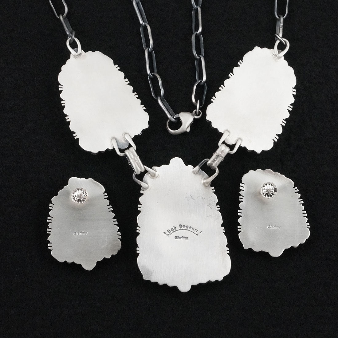 Bob Becenti Turquoise & Sterling Silver Necklace Set