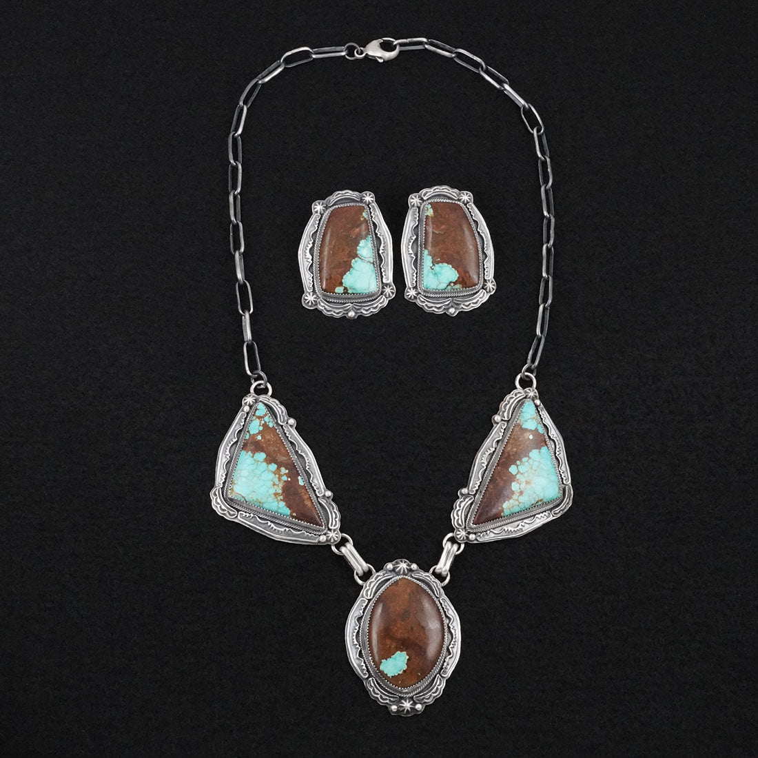 Randy Boyd Turquoise & Sterling Silver Necklace Set