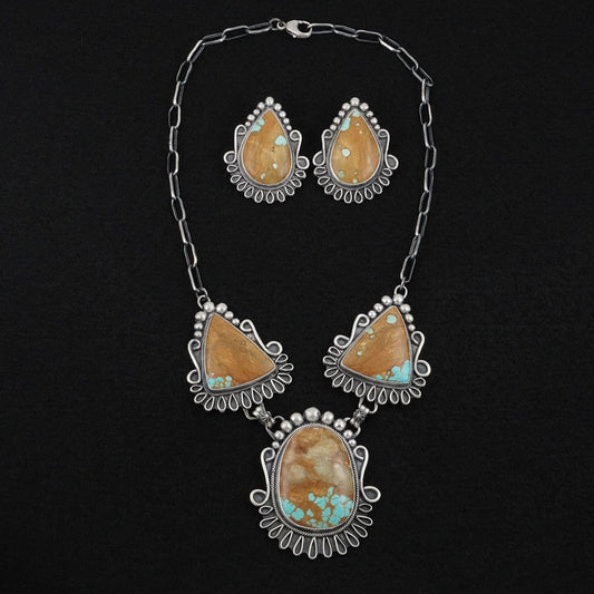 Bob Becenti Turquoise & Sterling Silver Necklace Set