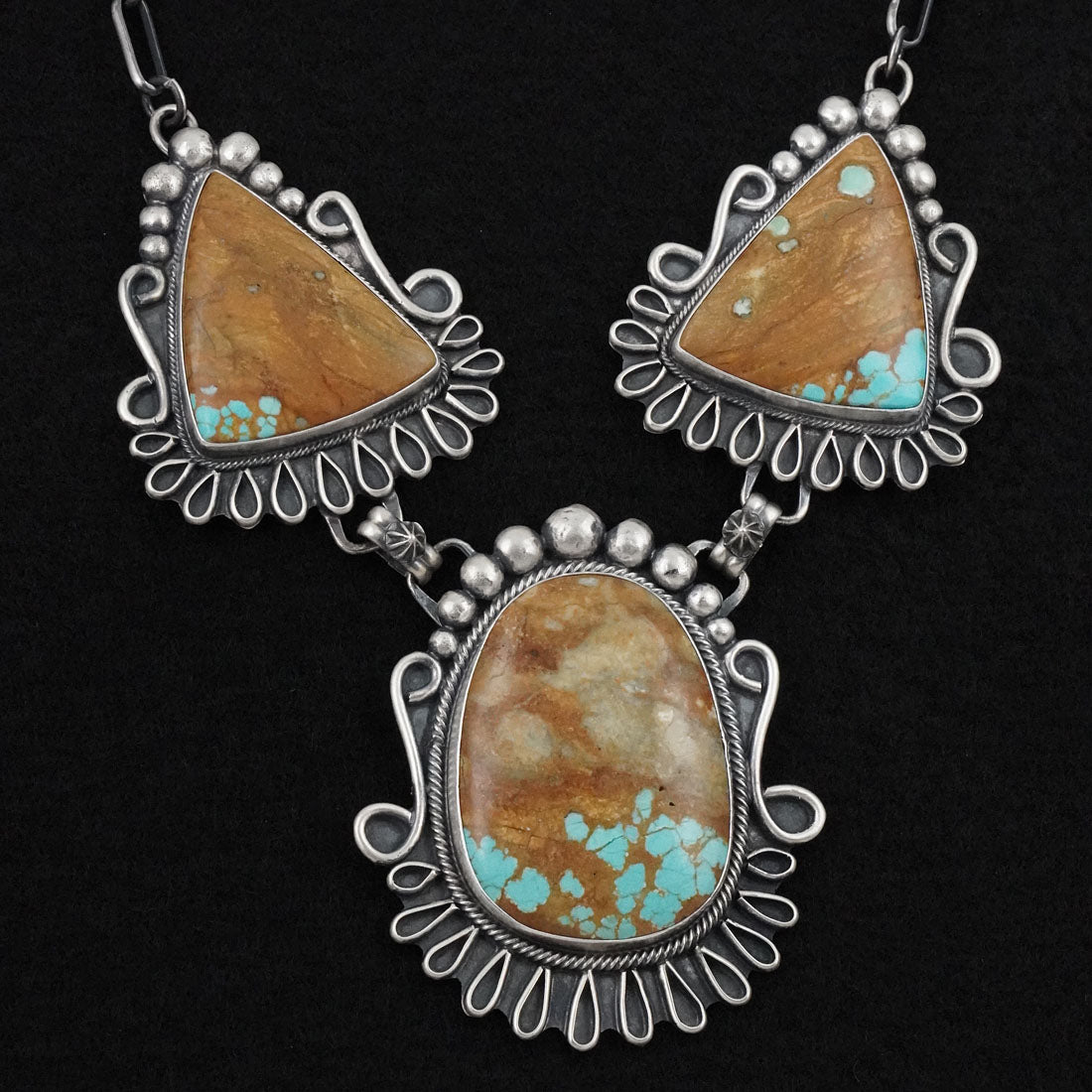 Bob Becenti Turquoise & Sterling Silver Necklace Set