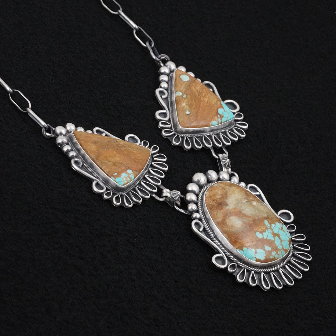 Bob Becenti Turquoise & Sterling Silver Necklace Set