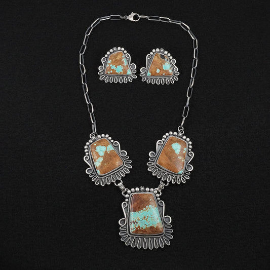 Bob Becenti Turquoise & Sterling Silver Necklace Set