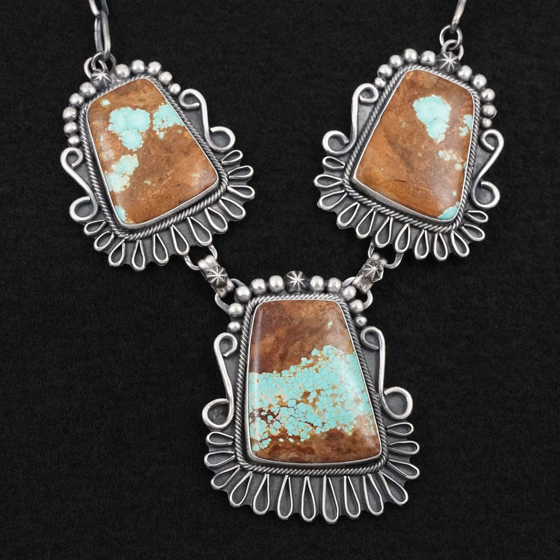 Bob Becenti Turquoise & Sterling Silver Necklace Set