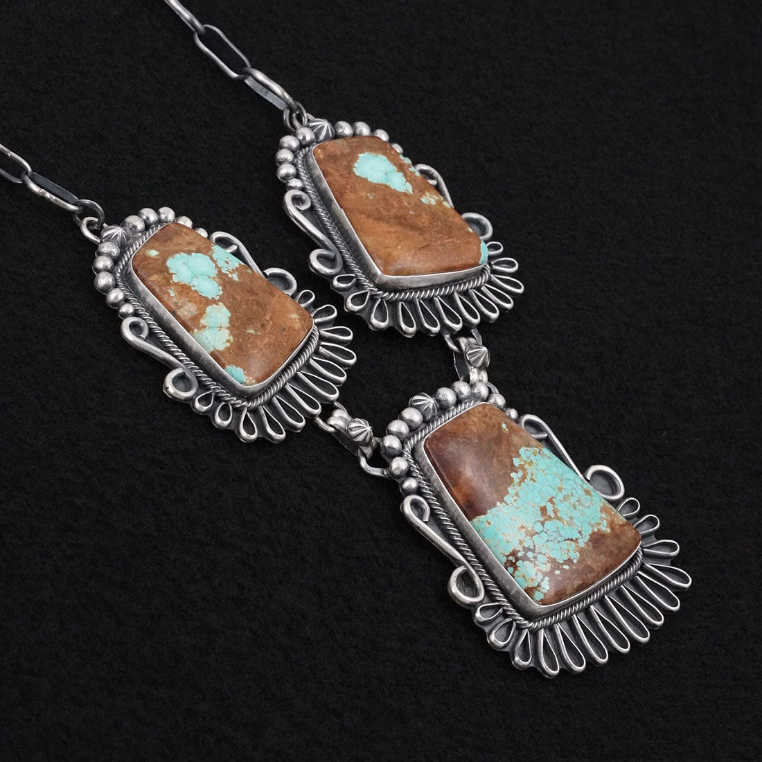 Bob Becenti Turquoise & Sterling Silver Necklace Set