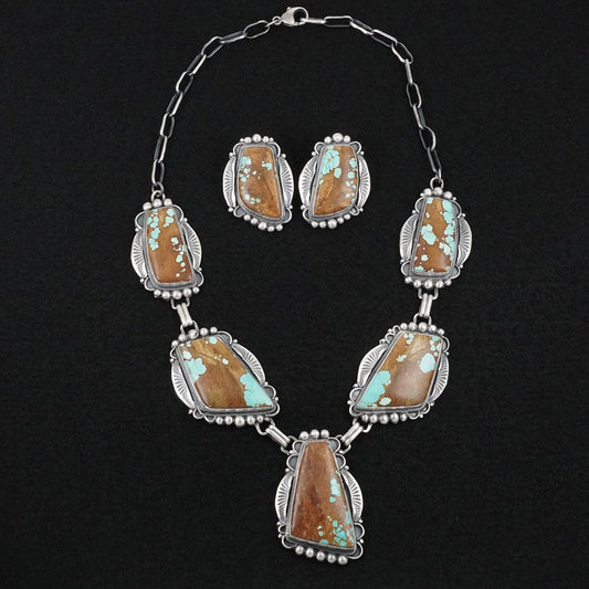 Bob Becenti Turquoise & Sterling Silver Necklace Set
