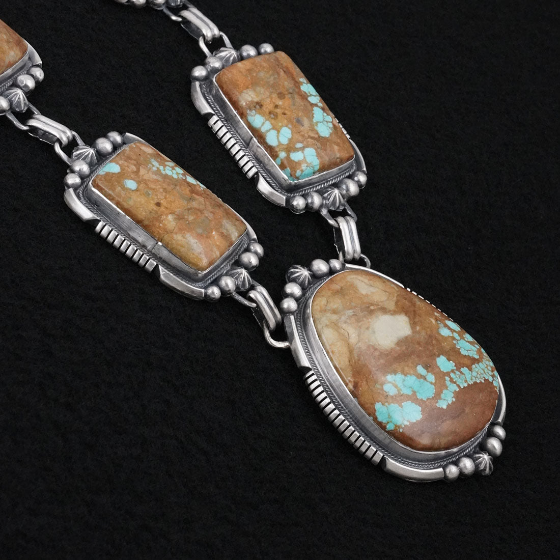 Bob Becenti Turquoise & Sterling Silver Necklace Set