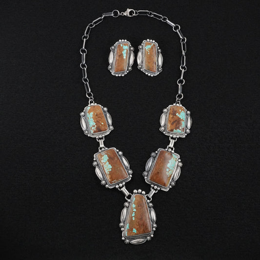 Bob Becenti Turquoise & Sterling Silver Necklace Set