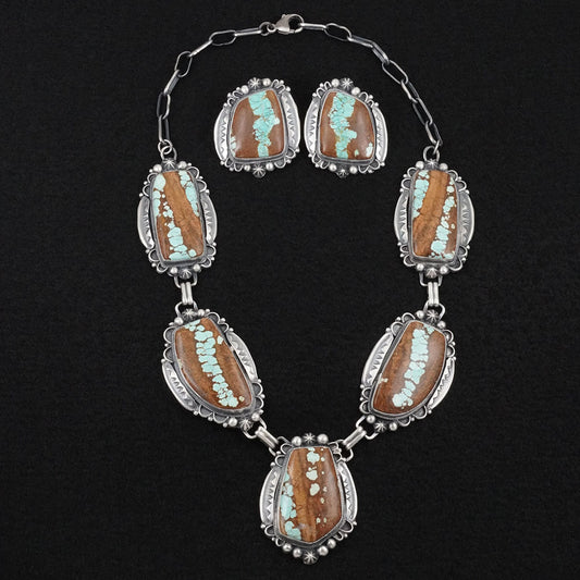 Bob Becenti Turquoise & Sterling Silver Necklace Set