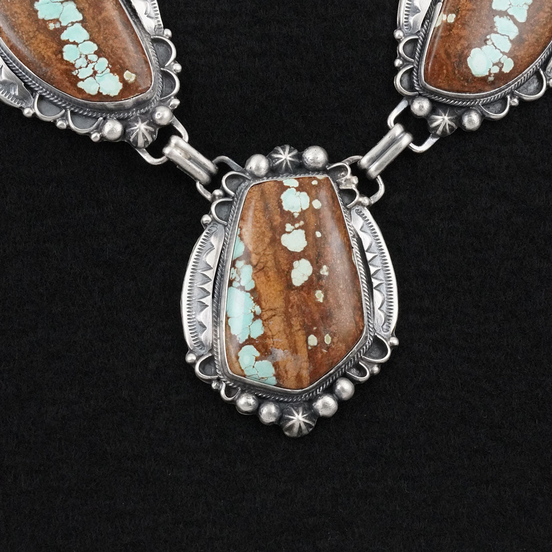 Bob Becenti Turquoise & Sterling Silver Necklace Set