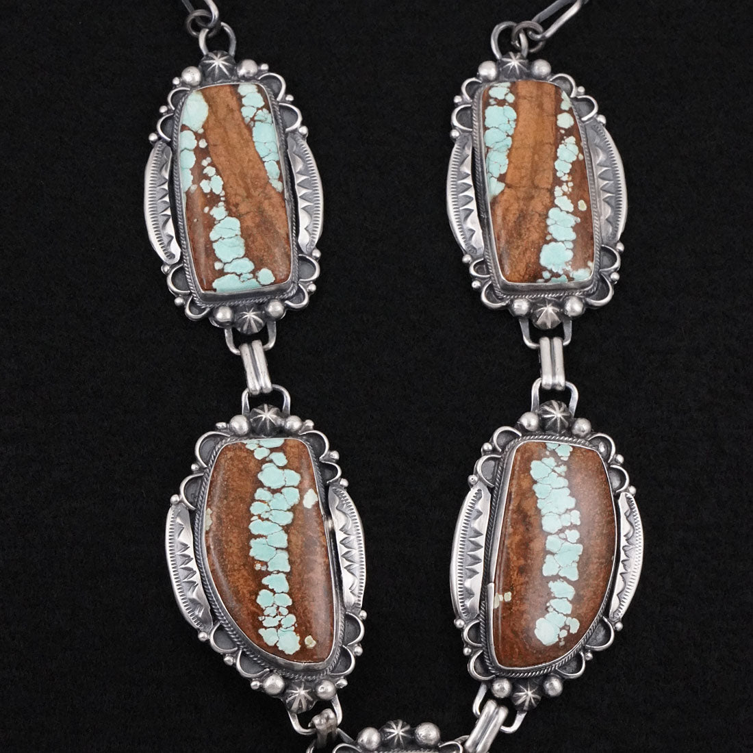 Bob Becenti Turquoise & Sterling Silver Necklace Set