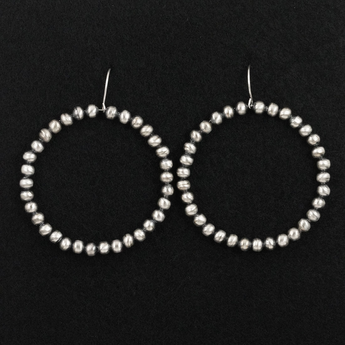 Bryannen Halwood Sterling Silver Navajo Pearl Hoop Earrings