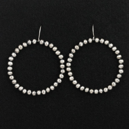 Bryannen Halwood Sterling Silver Navajo Pearl Hoop Earrings