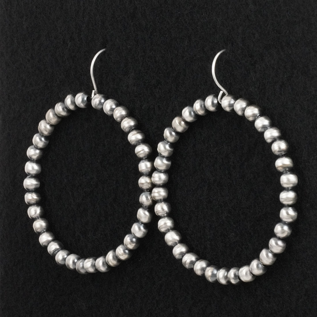 Bryannen Halwood Sterling Silver Navajo Pearl Hoop Earrings