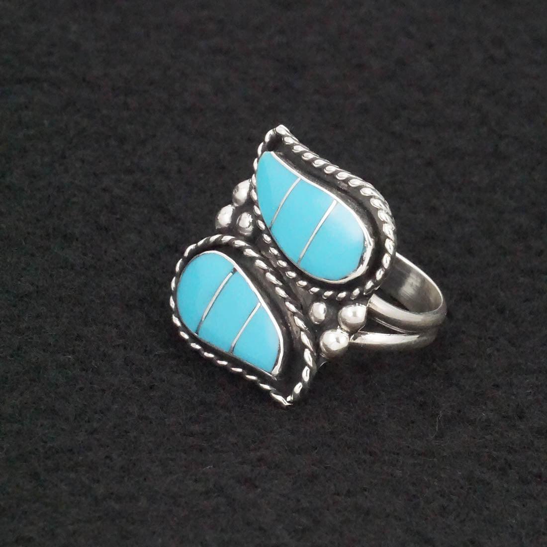 Susie Lowsayatee Turquoise & Sterling Silver Ring Size 7.5