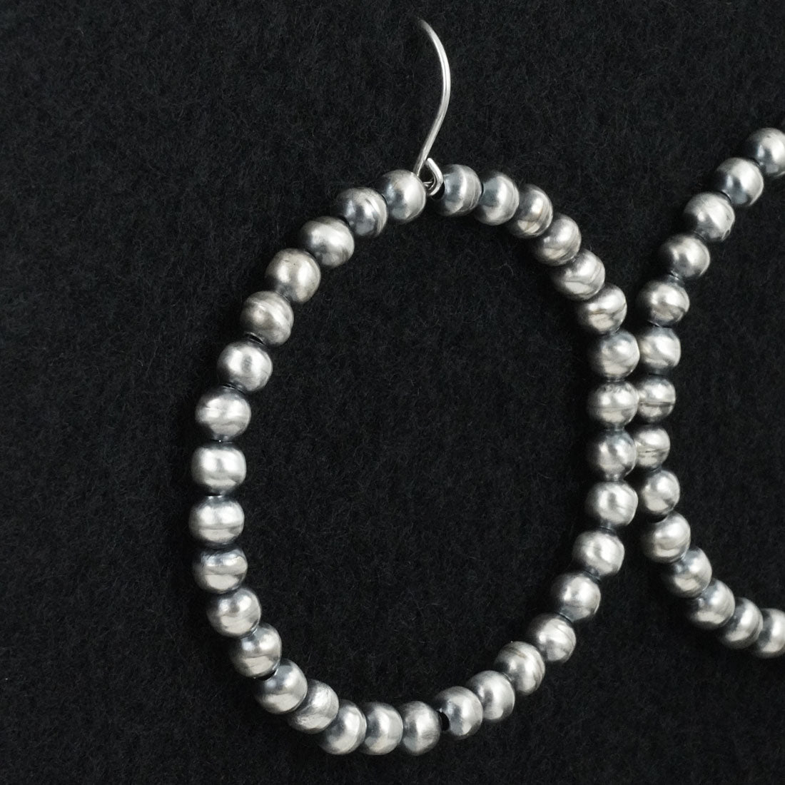 Bryannen Halwood Sterling Silver Navajo Pearl Hoop Earrings