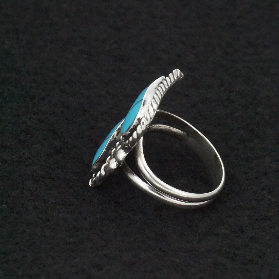 Susie Lowsayatee Turquoise & Sterling Silver Ring Size 7.5