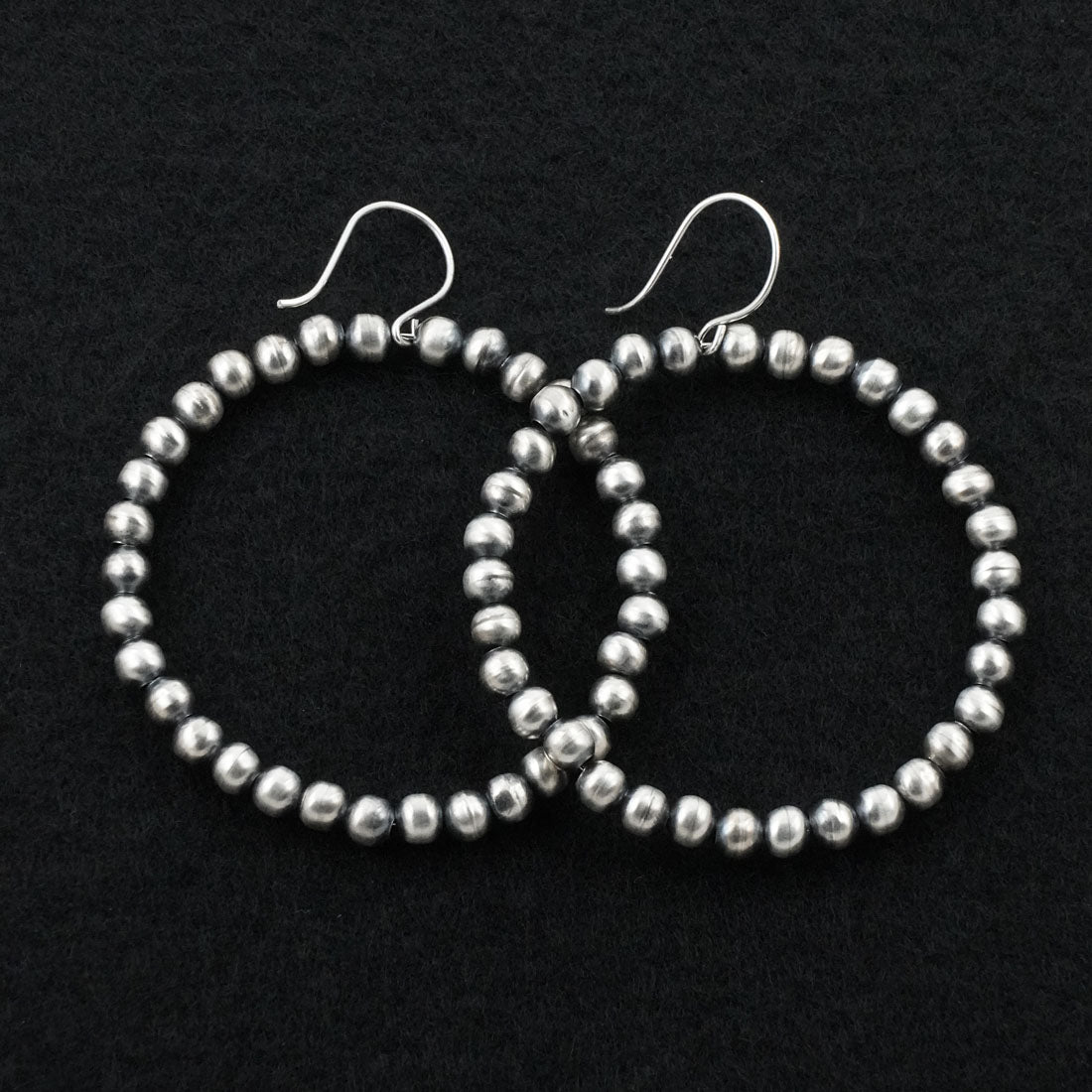 Bryannen Halwood Sterling Silver Navajo Pearl Hoop Earrings