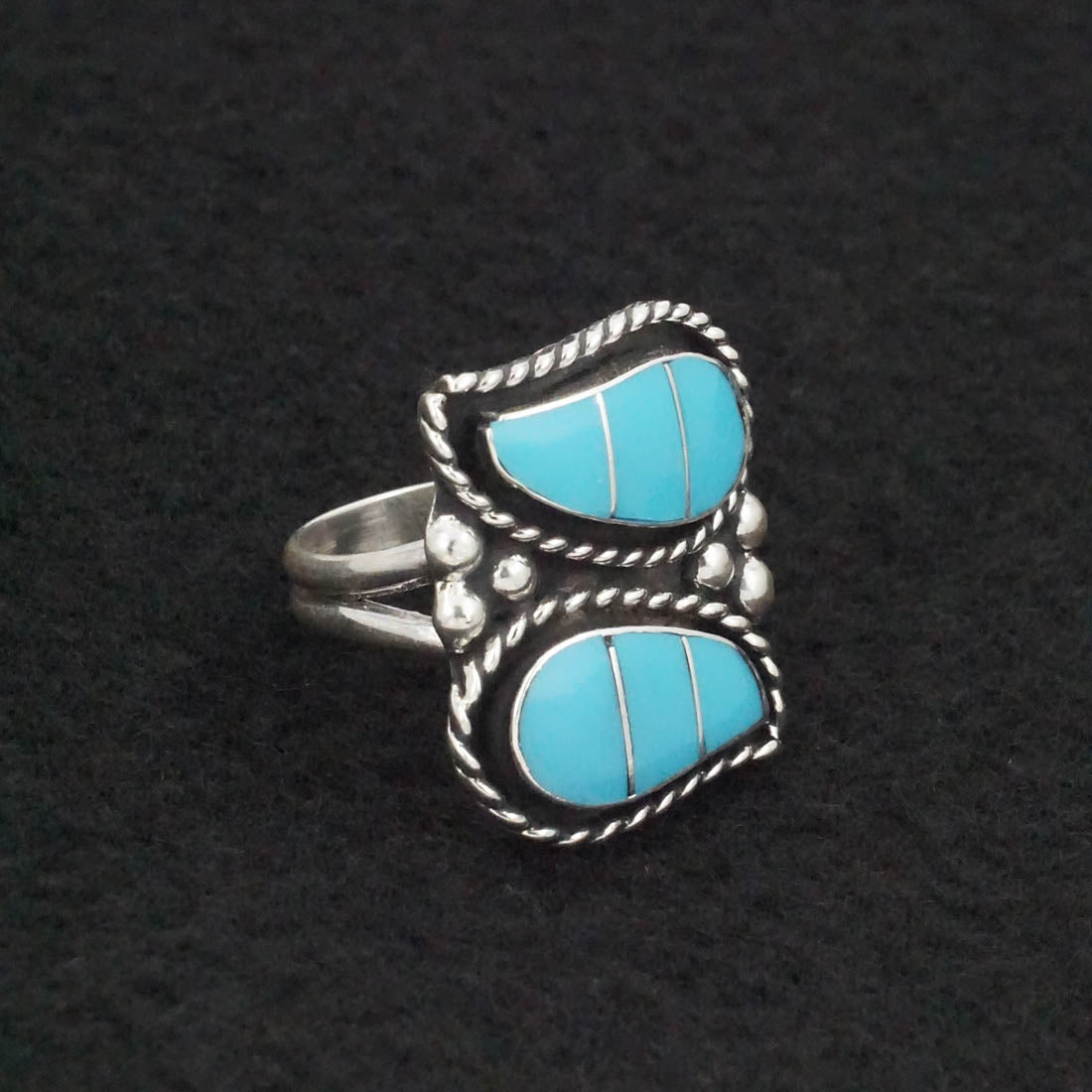 Susie Lowsayatee Turquoise & Sterling Silver Ring Size 7.5
