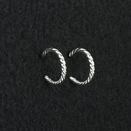 Elaine Tahe Sterling Silver Hoop Earrings