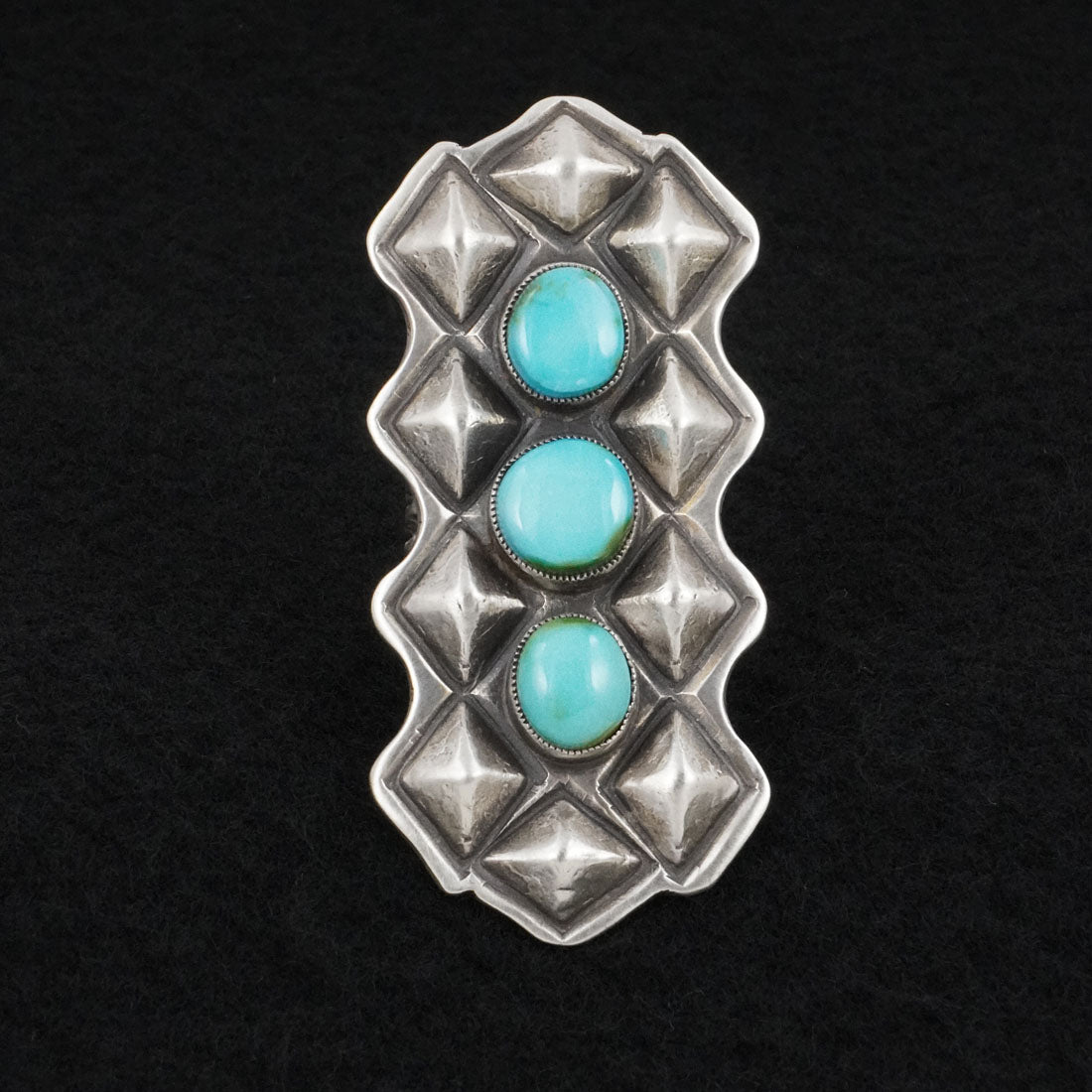 Calvin Martinez Turquoise & Sterling Silver Ring Size 8.5