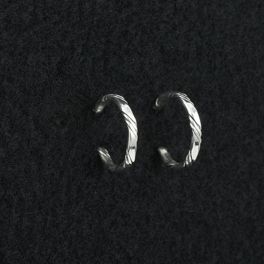 Elaine Tahe Sterling Silver Hoop Earrings
