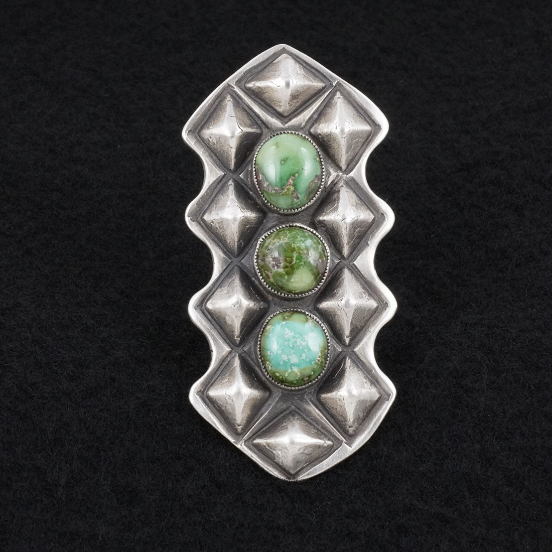 Calvin Martinez Turquoise & Sterling Silver Ring Size 8